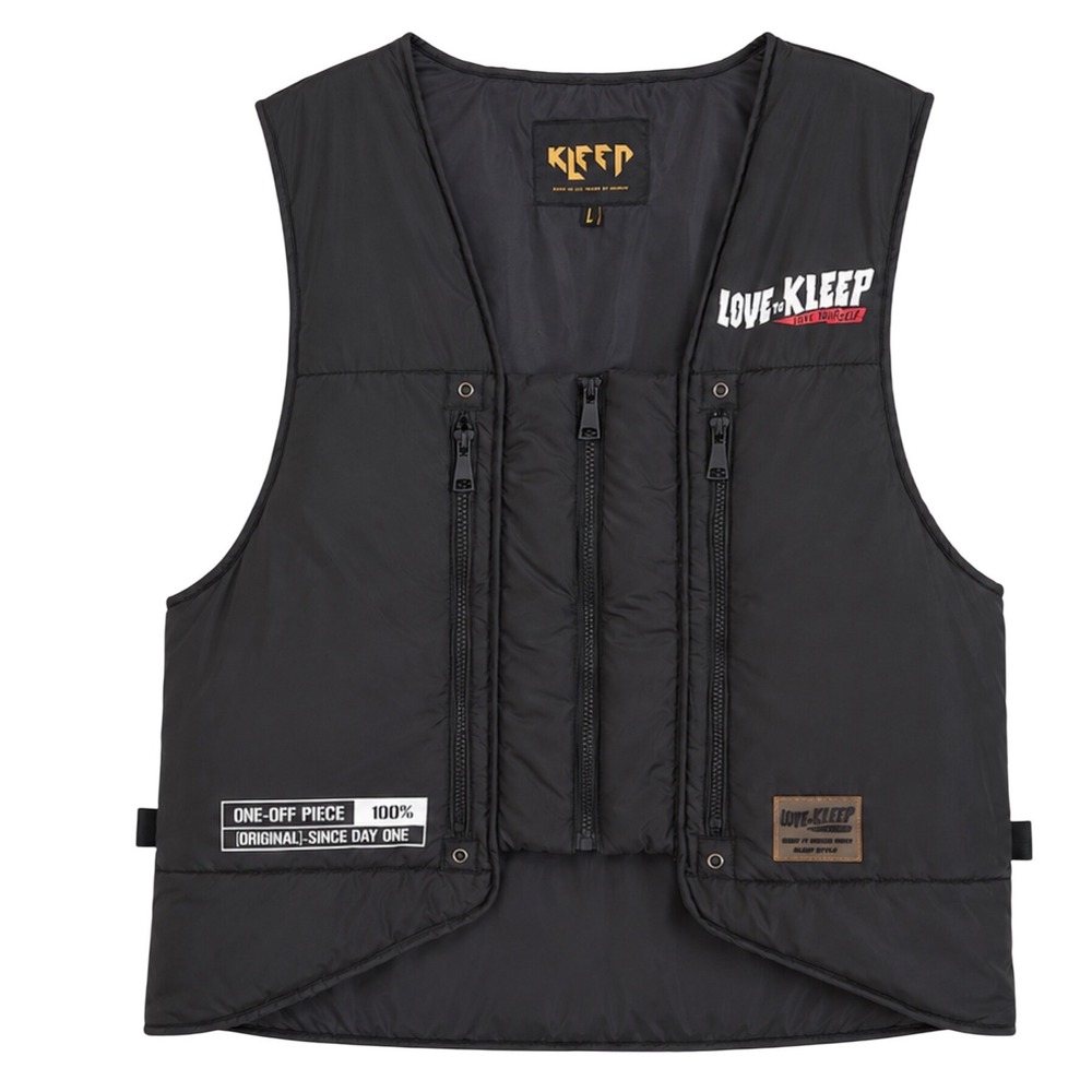 Kleep Phresh Tactical Streetwear Vest Black Padded Utility Gilet Men Large Urban